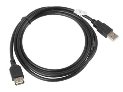 LANBERG VERLENGER USB 2.0 AM-AF 1.8M (ZWART) CA-USBE-10CC-0018-BK