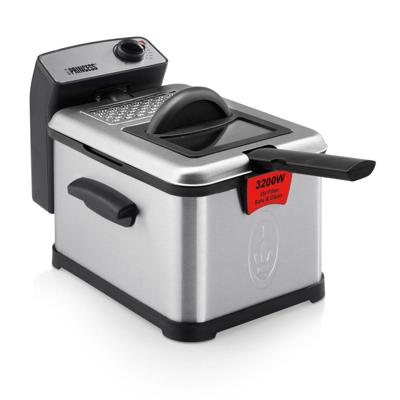 Princess Superior Friteuse met koudezone 3 l 3200 W Met handmatige temperatuursinstelling RVS, Zwart