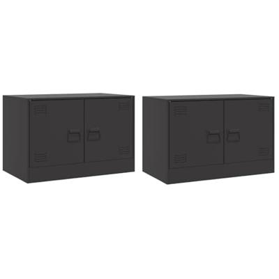 Tv-meubelen 2 st 67x39x44 cm staal zwart