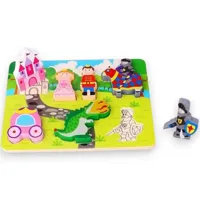 TKC491 - Tooky Toy Vormenpuzzel Prinses Junior Hout (7 stukjes) - thumbnail