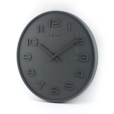NeXtime klok 3095gs wood wood big, ø52.8 cm, wall, gray