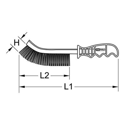 KS Tools 201.2301 Roestvrijstalen draadborstel voor algemeen gebruik, 250 mm