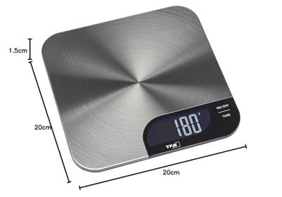 TFA Dostmann CHEESECAKE Keukenweegschaal Digitaal Weegbereik (max.)=5199 g RVS 200 x 200 x 15