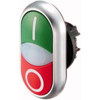 Eaton 284814 M22-DDLF-GR-X1/X0 Dubbele drukknop Kunststof frontring Knop Titaan 1 stuk(s) Piece - thumbnail