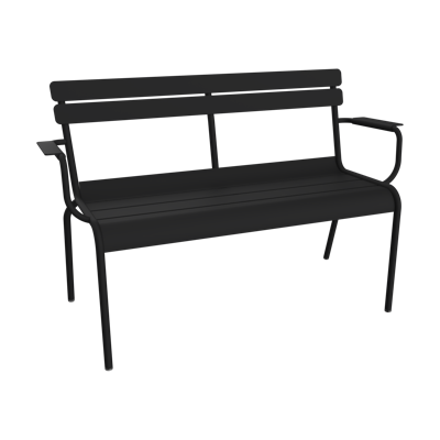 Fermob Luxembourg tuinbank met armleuning Liquorice