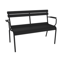 Fermob Luxembourg tuinbank met armleuning Liquorice - thumbnail