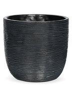 Bloempot Ei pot rib II 10x8,5 zwart Capi Europe - Capi europe - thumbnail