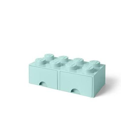 LEGO - Opberglade Brick 8, Aquablauw - LEGO