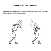 SENZ XXL STICK STORM UMBRELLA PIN STRIPES BLACK - thumbnail