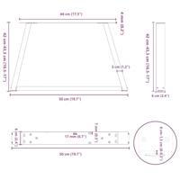 Eettafelpoten 2 st V-vormig 50x(42-43,3) cm staal zwart - thumbnail