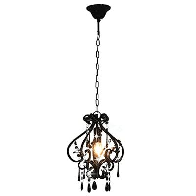 VidaXL Plafondlamp met kralen rond e14 zwart VidaXL Plafondlamp met kralen rond e14 zwart