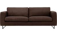 Goossens Excellent Bank Jovani bruin, leer, 3,5-zits, urban industrieel - thumbnail