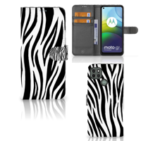 Motorola Moto G9 Power Telefoonhoesje met Pasjes Zebra - thumbnail