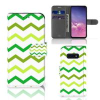 Samsung Galaxy S10e | Telefoon Hoesje | Zigzag Groen - thumbnail