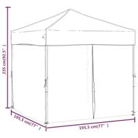 VidaXL Partytent inklapbaar met zijwanden 2x2 m wit - thumbnail
