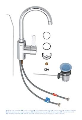 GROHE Eurosmart Cosmopolitan wastafelkraan L-size met afvoerplug met hoge draaibare uitloop chroom 32830001 - thumbnail