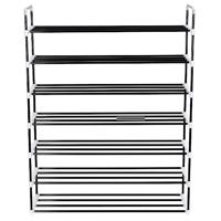 Schoenenrek met 7 schappen metaal en kunststof zwart - thumbnail