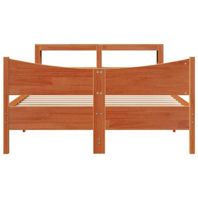 Bedframe met hoofdbord massief grenenhout wasbruin 160x200 cm Bedframe met hoofdbord massief grenenhout wasbruin 160x200 cm