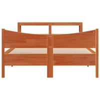 Bedframe met hoofdbord massief grenenhout wasbruin 160x200 cm - thumbnail
