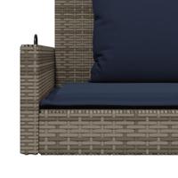 Schommelbank met kussens 119x56x48 cm poly rattan grijs - thumbnail
