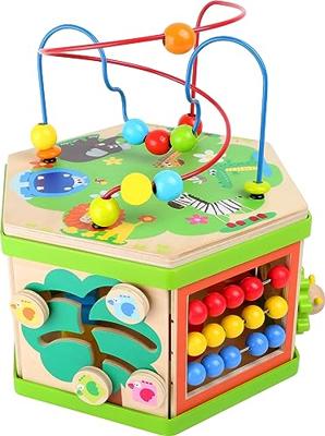 Small Foot houten activitetenkubus met motoriekspiraal safari