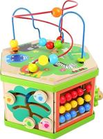 Small Foot houten activitetenkubus met motoriekspiraal safari - thumbnail