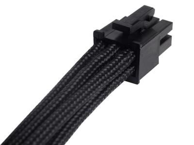 SilverStone SST-PP07-IDE6B 6-polig geventileerde verlengkabel (6-polig naar PCI-E 6-polig, 25 cm) zwart