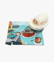 Topbright Houten legpuzzel haven met stoomboot, 24st. - thumbnail