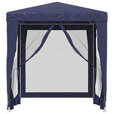 Partytent met 4 mesh zijwanden 2x2 m HDPE blauw - thumbnail