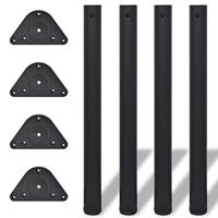 VidaXL Tafelpoten in hoogte verstelbaar zwart 710 mm 4 st - thumbnail