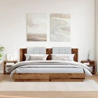 Nachtkastjes 2 st 40x30x40 cm bewerkt hout oud houtkleurig - thumbnail