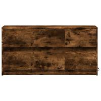 Tv-meubel met LED 100x34x50 cm bewerkt hout gerookt eikenkleur - thumbnail