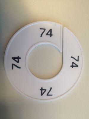 Maatring wit/zwart 74