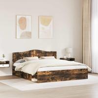 Bedframe Gerookt eiken 200 x 200 cm Massief grenenhout - thumbnail