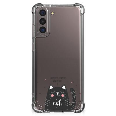 Samsung Galaxy S21 Stevig | Bumper Hoesje | Cat Good Day Samsung Galaxy S21 Stevig | Bumper Hoesje | Cat Good Day