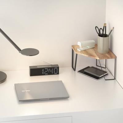 Metaltex York Lava Kruidenrek Hoek 25x25x16 cm Acacia Hout/Zwart Metaal