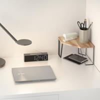 Metaltex York Lava Kruidenrek Hoek 25x25x16 cm Acacia Hout/Zwart Metaal - thumbnail