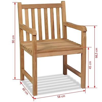 VidaXL Tuinstoelen 2 st massief teakhout