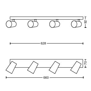Philips SpotlampPaisley 4-lichts wit - 5057431PN
