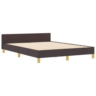 Bedframe met hoofdeinde Donkerbruin 140 x 200 cm Stof