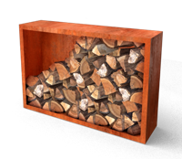 Egura Cortenstaal Houtopslag met achterwand 1500 x 385 x 1000 mm Geroba - Geroba - thumbnail