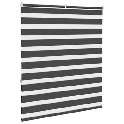 VidaXL Zebra rolgordijn 130x150 cm stofbreedte 125,9 cm zwart