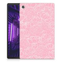 Lenovo Tab M10 Plus | Siliconen hoesje | White Flowers - thumbnail