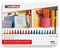 Edding viltstift e-1200 20 stiften in een metalen doos - thumbnail