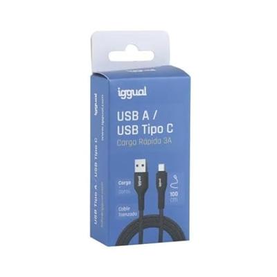 Kabel USB A naar USB-C iggual IGG319888 Zwart Kabel USB A naar USB-C iggual IGG319888 Zwart