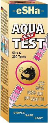 Esha Quick Test - 50 Aquarium Waterteststrips voor pH, KH, GH, NO2 & NO3 Monitoring