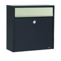 Allux Brievenbus Allux 2500 Zwart/Inox Klep - 40250070 - thumbnail