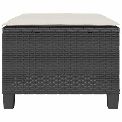 3-delige Bistroset met kussens poly rattan zwart
