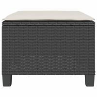 3-delige Bistroset met kussens poly rattan zwart - thumbnail