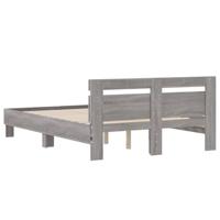 Bedframe met hoofdeinde en LED grijs sonoma eiken 120x200 cm - thumbnail